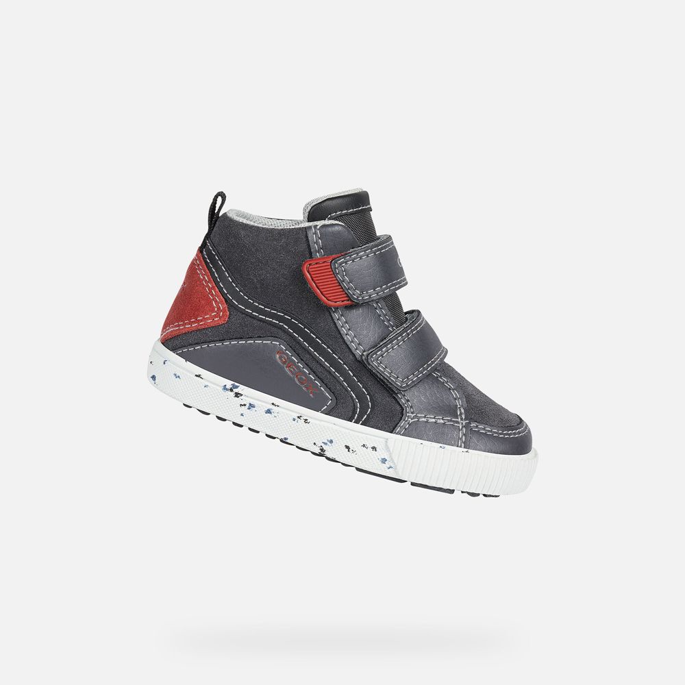 Geox Sneakers Dark Grey/Red Kilwi Boy - Geox Baby Shoes - OYZKQI086